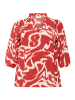 KAFFE curve Bluse kurzarm KCmaren Regular fit in True Red/Nature Graphic