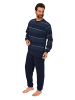 NORMANN Langarm Schlafanzug Frottee Bündchen - 86720 in marine