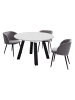 58 aufm Kessel ESSTISCH Rund ausziehbar Edda 3 110x110x78 Küchentisch Schwarz/Weiß