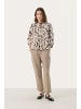 PART TWO Langarm-Bluse NickelinePW Gerade Passform in Neutral Leopard Print