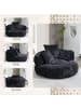 ABRIHOME Lazy Sofa Sitzsack mit drei Kissen - Chenille in Schwarz