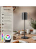tectake Akku-Tischlampe Corly 10 x 37 cm, schwarz