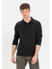 Camel Active Langarm Poloshirt aus zertifiziertem Organic Cotton in Schwarz