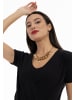 faina Damen Kurzarm-Pullover in Schwarz