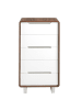 Angel Cerdá Chiffonier 7111 in Walnuss / Weiß / Stahl – (B)60 x (H)108 x (T)39 cm