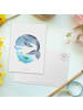 Mr. & Mrs. Panda Postkarte Walfisch Thunfisch ohne Spruch in Weiß