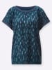 creation L Bluse in dunkelblau-salbei-bedruckt