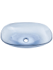Beliani Waschbecken MOENGO in Transparent/Blau - (W) 54 x (H) 15 x (L) 36 cm
