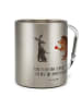 Mr. & Mrs. Panda Karabiner Tasse Hase Igel mit Spruch in Silber