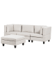 Beliani 4-tlg 3-Sitzer Sofa UNSTAD in Beige/Schwarz