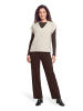 CARTOON Strickpullunder mit V-Ausschnitt in Light Beige Melange