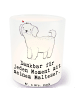 Mr. & Mrs. Panda Glas Teelichthalter Malteser Moment mit Spruch in Transparent