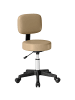 HOMCOM Salonhocker-Ø35 x 72-84H cm-Braun