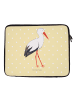 Mr. & Mrs. Panda Laptop Tasche Storch ohne Spruch in Gelb Pastell