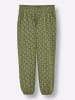 sheego Schlupfhose in khaki-gemustert