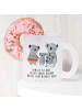 Mr. & Mrs. Panda Pott Koala Familie mit Spruch in Transparent