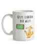 Mr. & Mrs. Panda Kaffeetasse Fuchs Lehrerin mit Spruch in Weiß