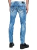 Rusty Neal Jeans Hose "MINO" Slim Fit Stretch Destroyed-Pants in Light Blue Used