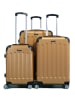 Cheffinger Reisekoffer Koffer 3 tlg Hartschale Trolley Set in Gold