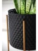 FineBuy Blumentopf in Schwarz / Metall / 30x30x44