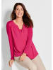 GOLDNER Elegantes Chiffonshirt mit Jersey-Details in pink