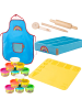 roba Play-Doh XL Spielset – Canvasbox, 3D-Kreativmatte, 12 Knete, Holzwerkzeuge