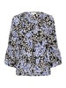 Kaffe Kurzarm-Bluse KAlea Regular fit in Blue Leopard