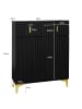 ABRIHOME Sideboard in Schwarz mit Strukturpaneelen Schubladen goldenen Verzierungen für Flur