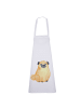 Mr. & Mrs. Panda Schürze Mops ohne Spruch in Weiß