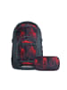 Coocazoo Schulrucksack MATE "Broken Black" 2-tlg. in Schwarz/Rot