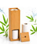 relaxdays Toilettenpapier Aufbewahrung in Natur - (B)14 x (H)46,5 x (T)14 cm