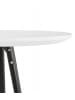 KADIMA DESIGN Hochtisch Rund mit Weißer Platte Buchenholz | Minimalistisch in Weiß-Schwarz