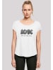 F4NT4STIC Long Cut T Shirt ACDC Back in Black in weiß