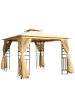Outsunny Pavillon L300 x B300 x H272 cm Beige + Schwarz