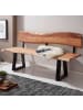 KADIMA DESIGN Holzbank Massiv | Akazie, 180x85,5cm, Baumkante, 4-Sitzer