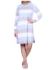 NORMANN Frottee Nachthemd langarm Bündchen Blockstreifen - 76281 in hellblau
