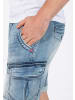 Timezone Slim Fit Cargo Jeansshorts elegant mit Seitentaschen und Umschlag in Hellblau