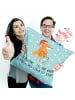 Mr. & Mrs. Panda Dekokissen Fuchs Weihnachten mit Spruch in Türkis Pastell