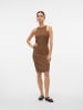 Vero Moda Kurzes Kleid Rundhals Ärmellos Figurbetonend in Dunkelbraun