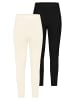 Stitch & Soul 2er-SET Rippenstrick Leggings für gemütliche Outfits in Schwarz-Weiß