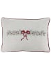 Chic Antique Kissenbezug AIX SCHLEIFE und WEIHNACHTSZWEIGE Gestickt 50x35 cm