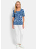 GOLDNER Viskoseshirt in modischem Animal Print in blau / weiß / gemustert