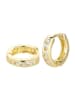 schmuck23 Gold Creolen 925 Silber Zirkonia 0,3 cm x 1,2 cm