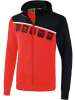 erima 5-C Trainingsjacke mit Kapuze in rot/schwarz/weiss