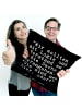Mr. & Mrs. Panda Kissen "Wir sollten mit Logik... mit Spruch in Schwarz
