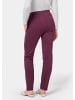 GOLDNER Kurzgröße:  Moderne Hose LOUISA mit streckenden Biesen in aubergine