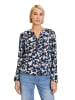 BETTY & CO Schlupfbluse mit Print in Blau/Camel