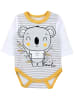 TupTam Baby Bekleidungsset Langarmbody Hose Mütze3 teilig in grau/gelb