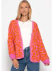 SASSYCLASSY Kurzer Cardigan mit Leo-Print in Rosa