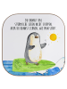 Mr. & Mrs. Panda Tischuntersetzer Pinguin Surfer mit Spruch in Weiß